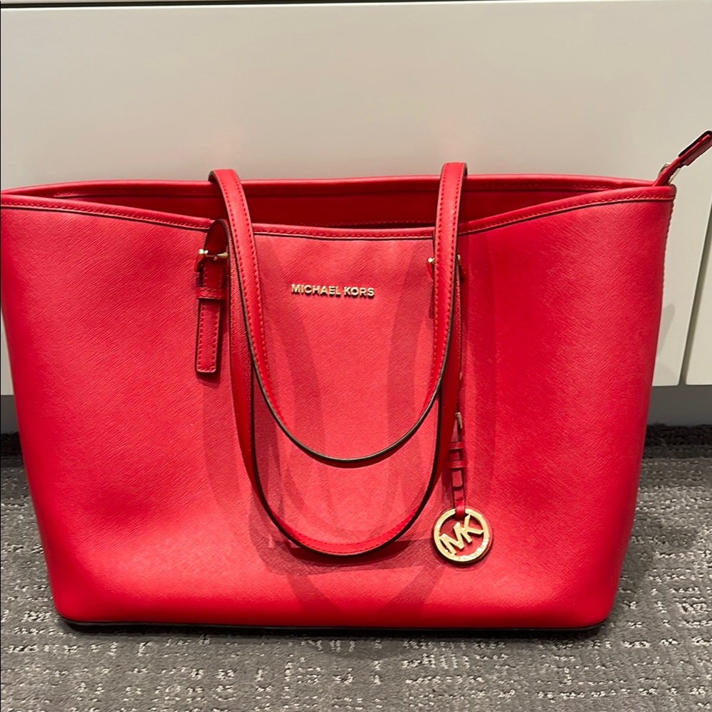 Michael Kors Red Saffiano Leather Tote